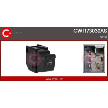 Spínač, zvedací zařízení oken CASCO CWR73030AS