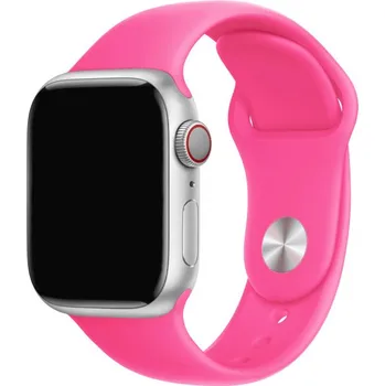 Řemínek na hodinky Silikonový řemínek s kratší a delší přezkou pro Apple Watch Ultra 49mm / 46mm / 45mm / 44mm / 42mm - neonově růžový