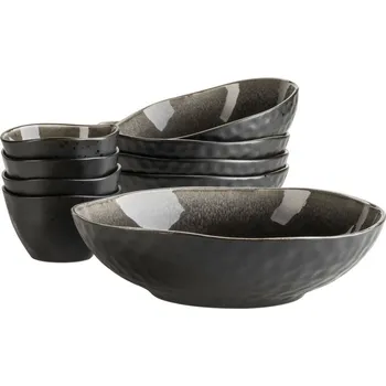 Talíř Mäser 9dílná sada servírovacích misek Niara Organic, černá