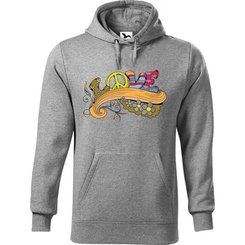 Pánská mikina DOBRÝ TRIKO Pánská mikina s potiskem LOVE Velikost pánské mikiny: 4XL, Barva: Tmavě šedý melír