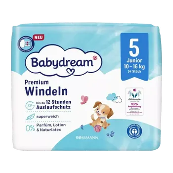 jednorázová plena Babydream Jednorázové plenky Premium Junior 10 - 16 kg, vel. 5 34 ks 34 ks