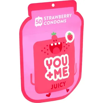 Kondom YOU & ME Kondomy s jahodovou vůní Juicy 50 ks 50 ks