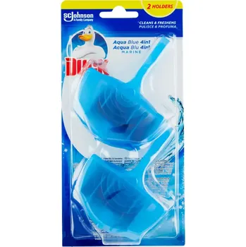 WC čistič Duck WC blok závěsný čistič 4v1 Aqua Blue Duo Pack 80 g