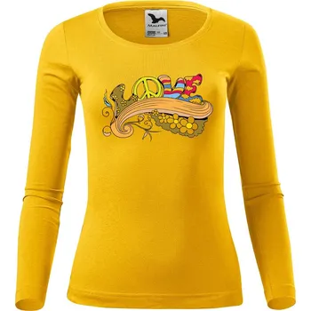 Dámské tričko DOBRÝ TRIKO Dámské bavlněné triko LOVE Velikost: L, Barva: Žlutá