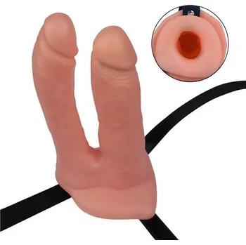 Připínací penis Nasazovací dildo LOVETOY Unisex Hollow Double Penetrator | Lovetoy