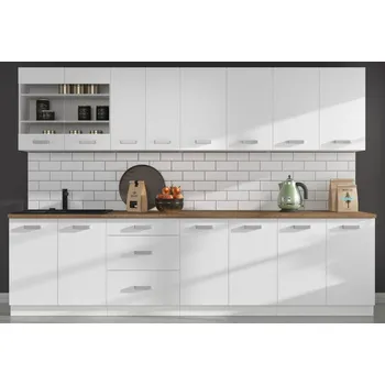 Kuchyňská linka Kuchyňská linka EKO WHITE, sestava I, bílá matná, 300 cm