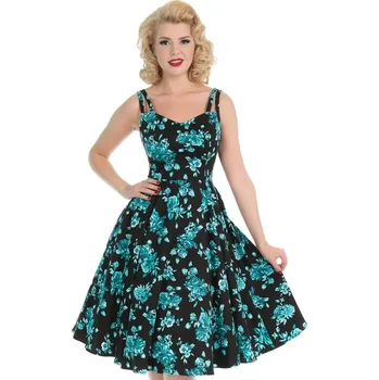 Dámské šaty H&R London retro šaty Black Rosaceae Velikost: 3XL (UK 20)