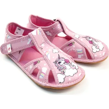 Dívčí obuv Ef Barefoot papuče 386 Pink Unicorn EUR 27