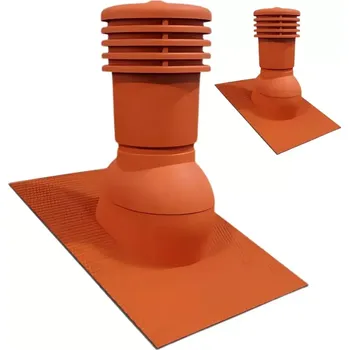 VENTEO UNI - Větrací střešní komínek s uni základnou pro plech. krytiny, cihlová