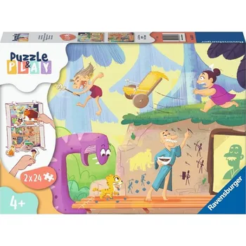 Puzzle Puzzle Puzzle & Play Jeskynní člověk 2x24 dílků