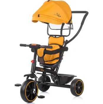 Dětská tříkolka Tříkolka Chipolino Tříkolka se stříškou Pulse 2v1 Mustard