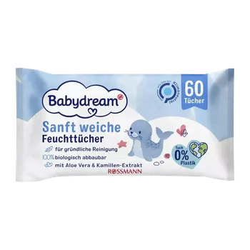 Vlhčený ubrousek Babydream Vlhčené ubrousky s Aloe vera 60 ks 60 ks