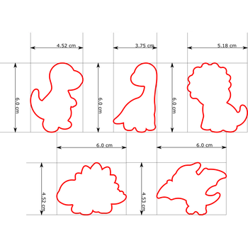 Vykrajovátko Naše Vykrajovátko Dinosauři - sada 5 vykrajovátek Velikost: 6 cm Vykrajovátko