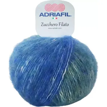 Příze Adriafil Zucchero Filato 82 Modrozelené ombré (Přírodní příze Zucchero Filato Blu-verde)