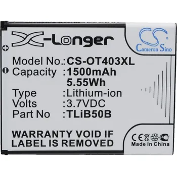 Baterie pro mobilní telefon Baterie Cameron Sino CS-OT403XL, Li-Ion, 1500