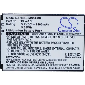 Baterie pro mobilní telefon Baterie Cameron Sino CS-LMS345SL, Li-Ion, 1500