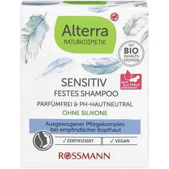 Šampon Alterra Naturkosmetik Tuhý šampon Sensitive bez parfemace 60 g