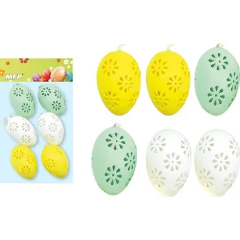 Velikonoční dekorace MFP vajíčka plast 6cm/6ks mix S180259G 2221329