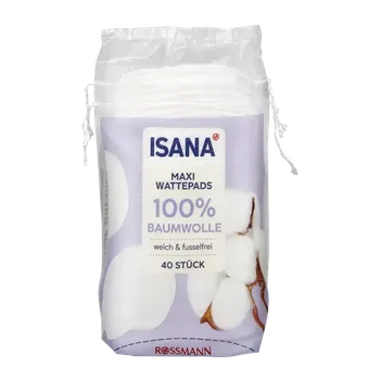 Přípravek na čištění pleti a oči ISANA Odličovací tampony maxi, různé druhy 40 ks