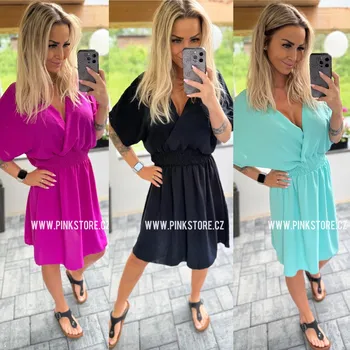 Dámské šaty Letní šaty s gumou SARAH Barva: Fialová