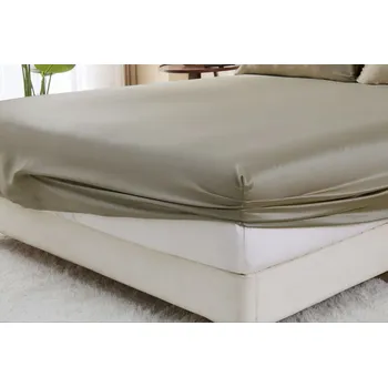 Prostěradlo 180x200 cm Prémiové hedvábné prostěradlo napínací 22 vláken, HEDVÁBNÝ SVĚT Barva hedvábí: tmavě béžová