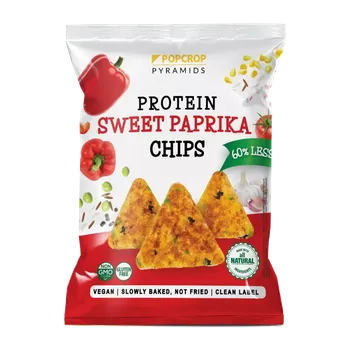 Chips Popcrop Pyramids Proteinové chipsy Sladká paprika 60 g