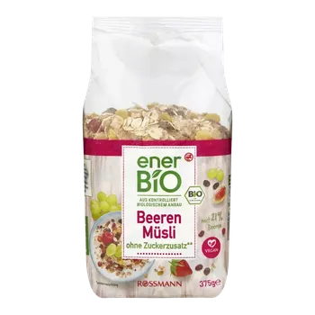 enerBiO Müsli s červenými plody 375 g