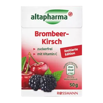 Bonbon altapharma Bonbony s vitamínem C bez cukru, Ostružina s třešní, doplněk stravy 50 g