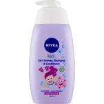 NIVEA Dětský sprchový gel, šampon a kondicionér 3v1, vůně lesního ovoce 500 ml