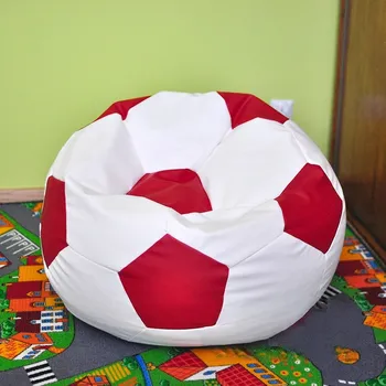 Taburet Dětský taburet MÍČ 50 cm - bílá + červená