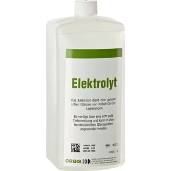 Orbis Dental ORBIS Elektrolyt, láhev 1000ml K elektrolytickému leštění chromkobaltových slitin.