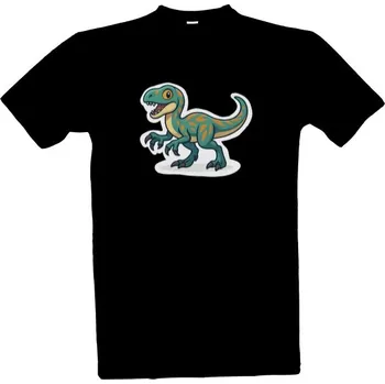 Pánská móda Tričko s potiskem Velociraptor bílá sticker pánské