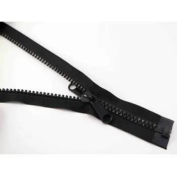 Zip Super extra silný stanový kostěný zip rozdělávací č. 10 - oboustranný jezdec - černý - délka 60 cm - 350 cm 60 cm