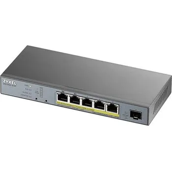 Switch Zyxel GS1350-6HP, 6 Port managed CCTV PoE switch, long range, 60W, 802.3BT