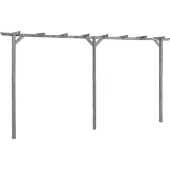Pergola vidaXL Zahradní pergola šedá 400 x 40 x 205 cm impregnovaná borovice [313568]