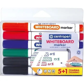 Popisovač na bílé tabule Centropen 8559 - kulatý hrot, sada 6 ks