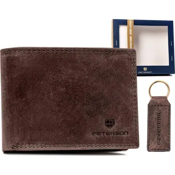 Peněženka Dárková sada Peterson PTN SET-M-N003-CHM - hnědá