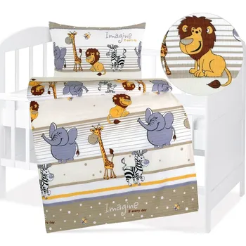 Povlečení Dětské povlečení krep Safari béžové Rozměr: 45x60 a 100x138 cm
