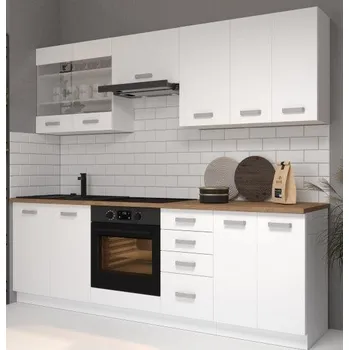 Kuchyňská linka Kuchyňská linka EKO WHITE, sestava K, bílá matná, 240 cm