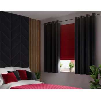 Závěs Dekorační krátký velvet závěs s kroužky VELVI 111 černá 140x160 cm (cena za 1 kus) MyBestHome