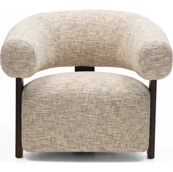 Křeslo Designové křeslo Maribel béžovo-šedé/ořech