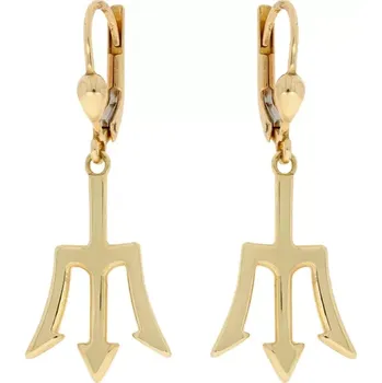 Náušnice Zlaté visací náušnice trojzubec