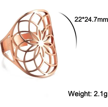 Prsten Prsten lotus z chirurgické oceli | dámský prsten | nastavitelný prsten - Style4 R