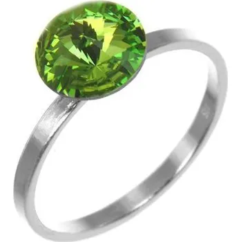 Prsten Argento 71312 Stříbrný prsten - zelený kulatý křišťál Swarovski | Velikost prstenu: 53mm