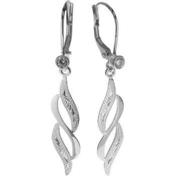 Náušnice Argento 66878 Stříbrné náušnice - s ručním gravírem, čirý kulatý zirkon