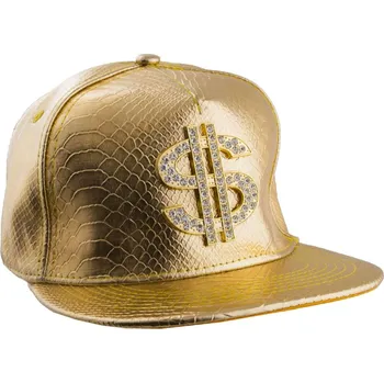 Karnevalový doplněk Zlatá čepice rapper dolar