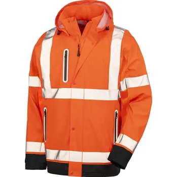 Pracovní oblečení Result Pánská HI-VIS bunda RT507 Fluorescent Orange-Black M