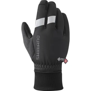 SHIMANO Cyklistické rukavice dlouhoprsté - WINDSTOPPER PRIMALOFT - černá XL