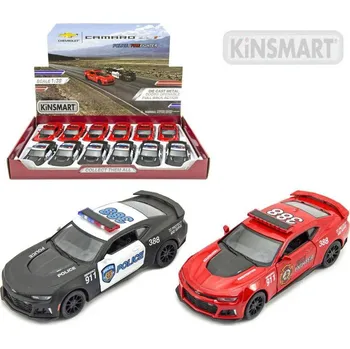 autodráha Kinsmart Auto model 1:38 Chevrolet Camaro policie / hasiči kov PB 12cm