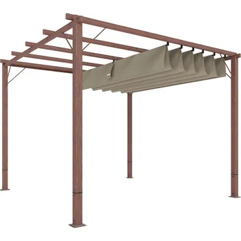 Pergola Pergola s hliníkovou střechou, 3 x 3 m | přírodní